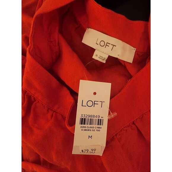 Loft NWT square neck shift pocket linen blend pocket dress size Medium - Picture 10 of 10